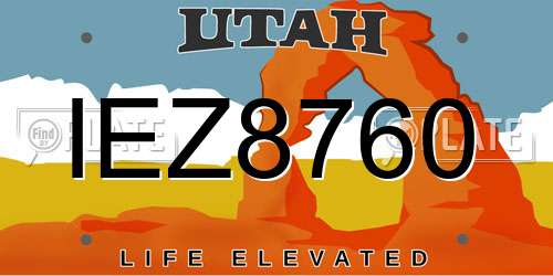 IEZ8760 Utah License Plate