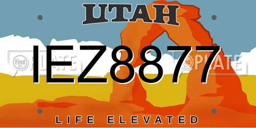 IEZ8877 Utah License Plate