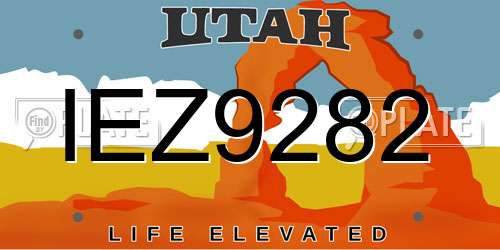 IEZ9282 Utah License Plate