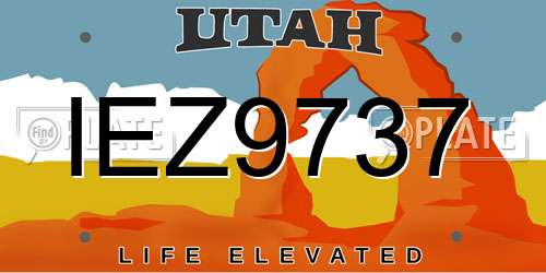 IEZ9737 Utah License Plate