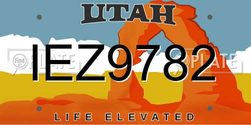 IEZ9782 Utah License Plate