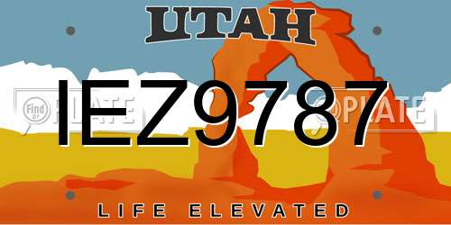 IEZ9787 Utah License Plate