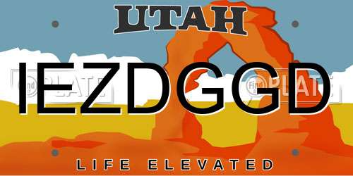 IEZDGGD Utah License Plate