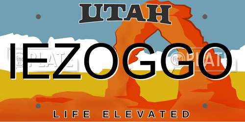 IEZOGGO Utah License Plate