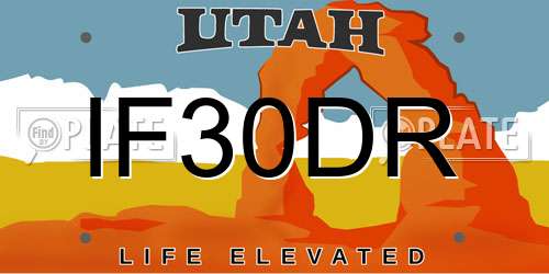 IF30DR Utah License Plate
