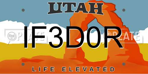 IF3D0R Utah License Plate