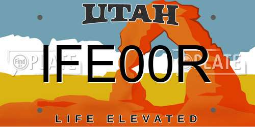 IFE00R Utah License Plate