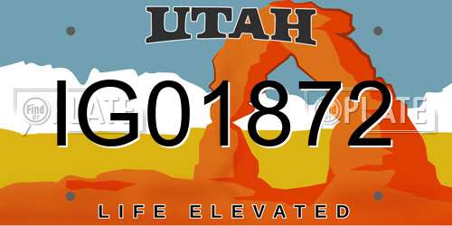 IG01872 Utah License Plate