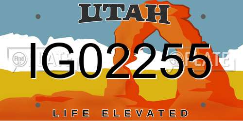 IG02255 Utah License Plate