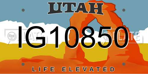 IG10850 Utah License Plate