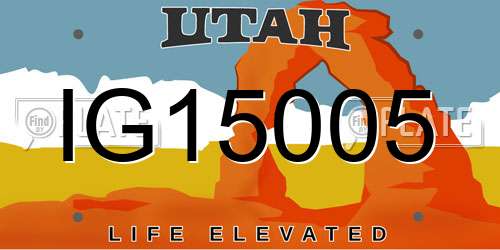 IG15005 Utah License Plate