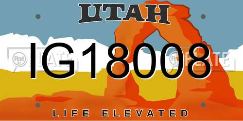 IG18008 Utah License Plate