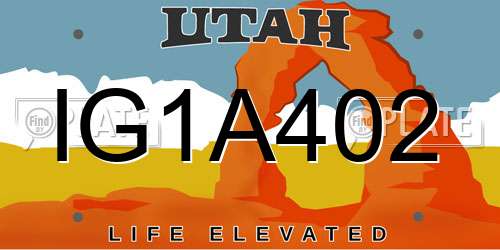 IG1A402 Utah License Plate