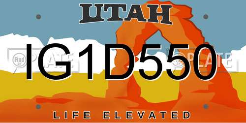 IG1D550 Utah License Plate