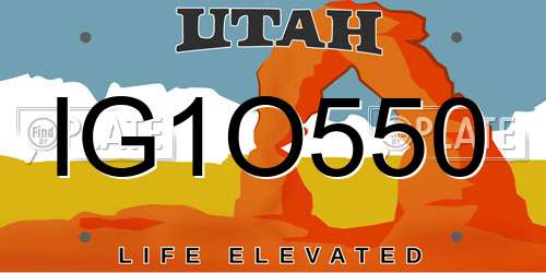 IG1O550 Utah License Plate