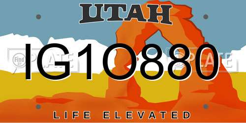 IG1O880 Utah License Plate