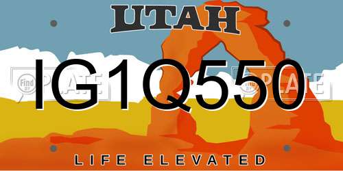 IG1Q550 Utah License Plate