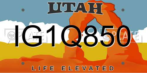 IG1Q850 Utah License Plate