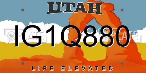 IG1Q880 Utah License Plate
