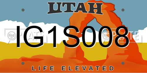 IG1S008 Utah License Plate