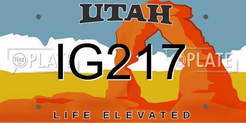IG217 Utah License Plate