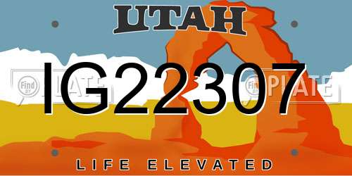 IG22307 Utah License Plate