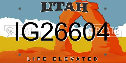 IG26604 Utah License Plate