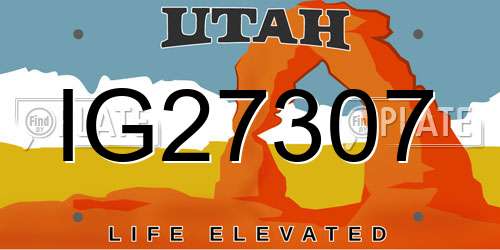 IG27307 Utah License Plate
