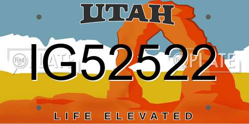 IG52522 Utah License Plate