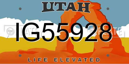 IG55928 Utah License Plate