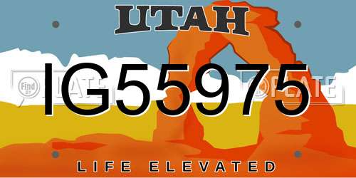IG55975 Utah License Plate