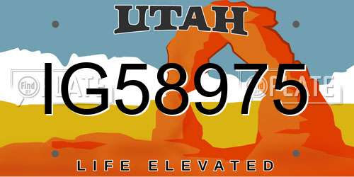 IG58975 Utah License Plate