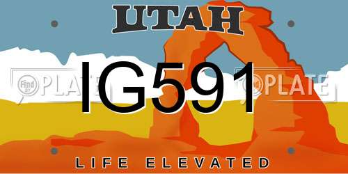 IG591 Utah License Plate