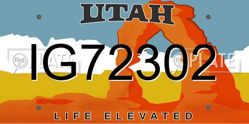 IG72302 Utah License Plate