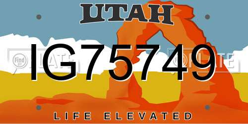 IG75749 Utah License Plate