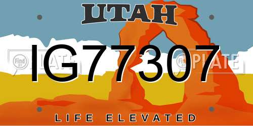 IG77307 Utah License Plate
