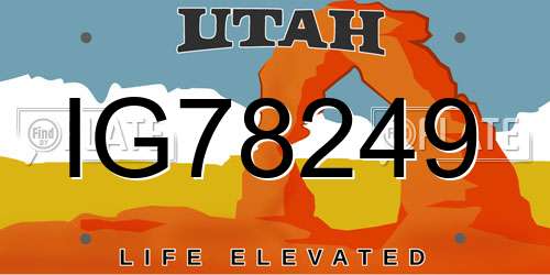IG78249 Utah License Plate