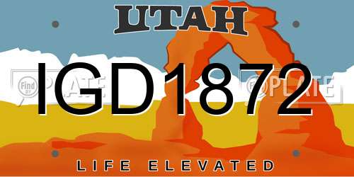 IGD1872 Utah License Plate