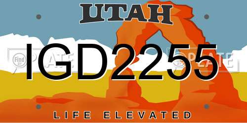 IGD2255 Utah License Plate