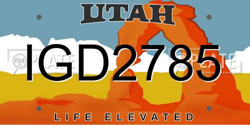 IGD2785 Utah License Plate