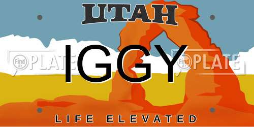 IGGY Utah License Plate
