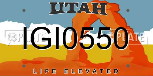 IGI0550 Utah License Plate