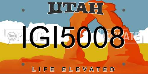 IGI5008 Utah License Plate