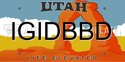 IGIDBBD Utah License Plate