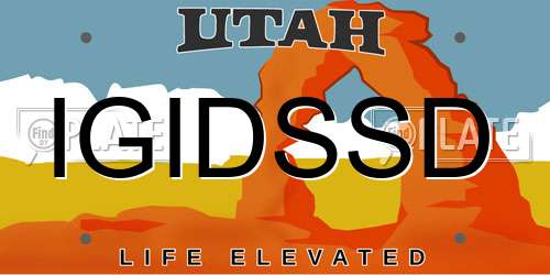IGIDSSD Utah License Plate