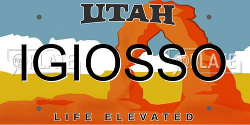 IGIOSSO Utah License Plate