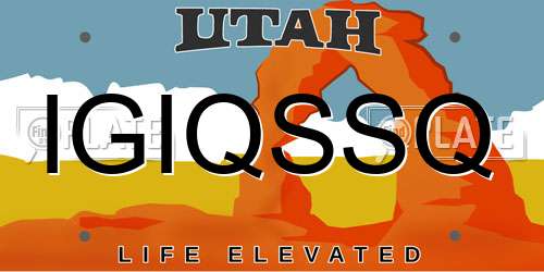 IGIQSSQ Utah License Plate