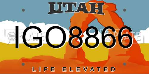 IGO8866 Utah License Plate