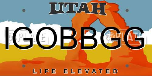 IGOBBGG Utah License Plate