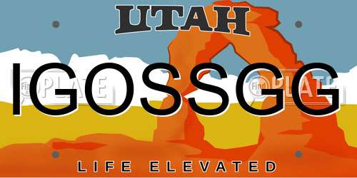 IGOSSGG Utah License Plate